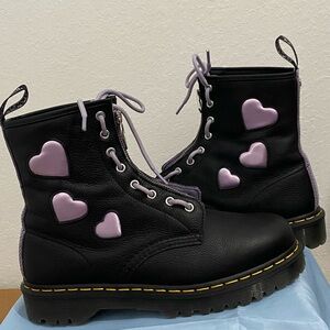 Dr. Martens 1460 ZIP HEART VIRGINIA SATIN LUX LACE UP BOOTS